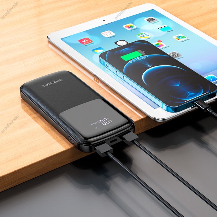 Повербанк портативний акумулятор Power bank BOROFONE BJ17 Oceanic 10000 mAh Black