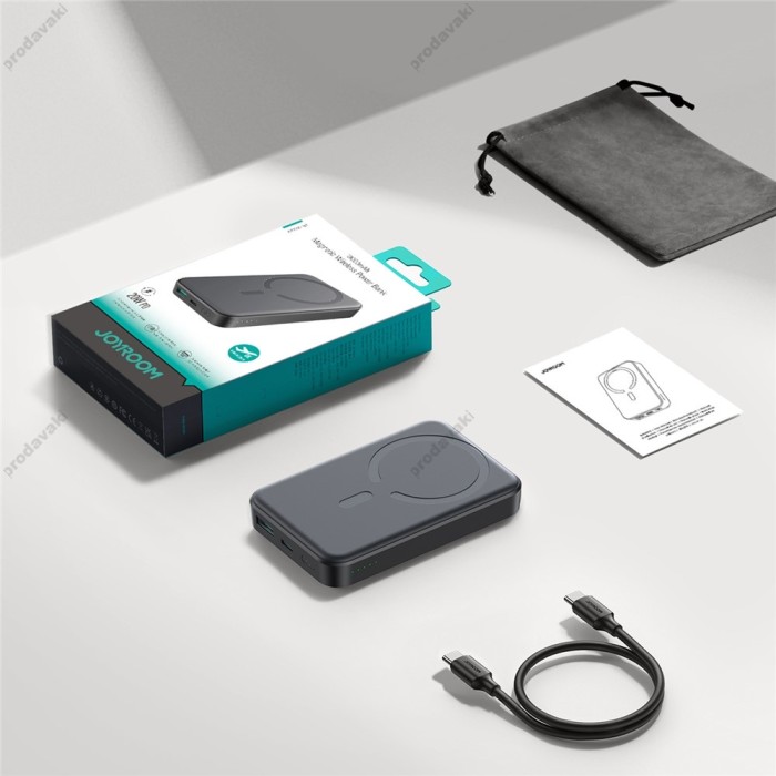 Повербанк портативний акумулятор Power bank Joyroom JR-W020 MagSafe магнітний 10000 mAh Black