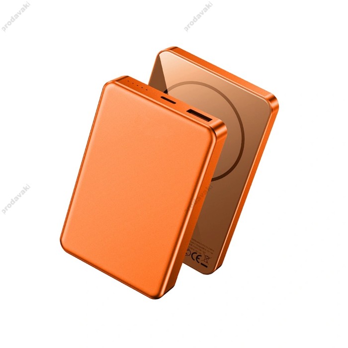 Повербанк портативний акумулятор Power Bank Wiwu P15-1 Magnetic MagSafe магнітний 10000 mAh Orange