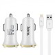 Автомобільний зарядний пристрій Hoco Z1 2USB + Lightning 2.1А White