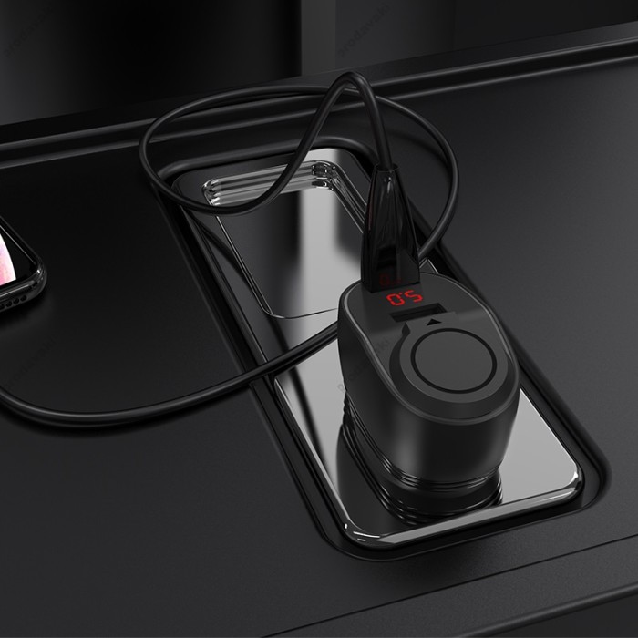 Автомобільний зарядний пристрій розгалужувач Hoco Z34 Thunder Power Cigarette Lighter Black