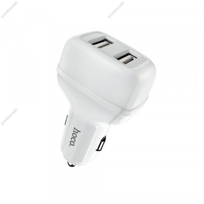 Автомобільний зарядний пристрій Hoco Z36 Leader 2USB 2.4A White