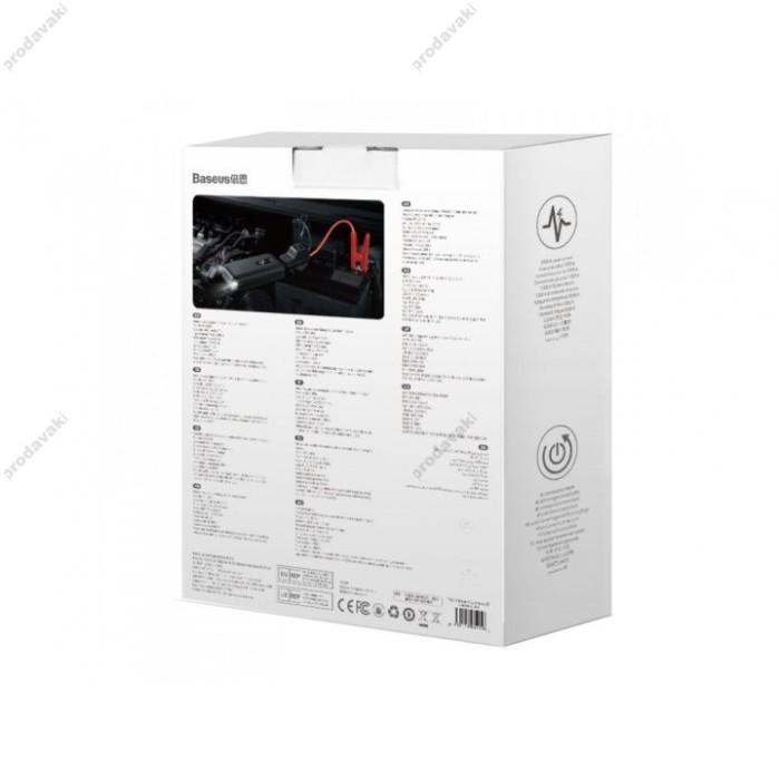 Пусковий зарядний пристрій бустер Baseus Super Energy Air Car Jump Starter піковий 1000A 10000mAh Black (CGNL020101)
