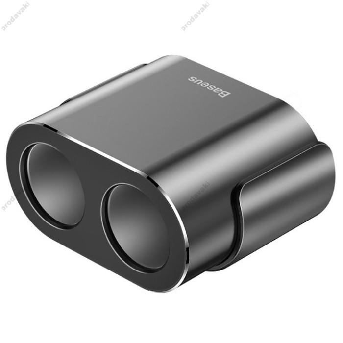 Автомобільний зарядний пристрій розгалужувач Baseus High Efficiency one to two cigarette Black CRDYQ-01