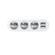 Автомобільний зарядний пристрій розгалужувач HOCO Z13 LED 3in1 12-24V 1-12A 2USB Silver