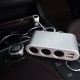 Автомобільний зарядний пристрій розгалужувач HOCO Z13 LED 3in1 12-24V 1-12A 2USB Silver