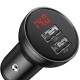 Автомобільний зарядний пристрій Baseus Digital Display Dual USB з кабелем 3в1 1.2M 24W Black TZCCBX-0G