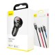 Автомобільний зарядний пристрій Baseus Digital Display Dual USB з кабелем 3в1 1.2M 24W Black TZCCBX-0G