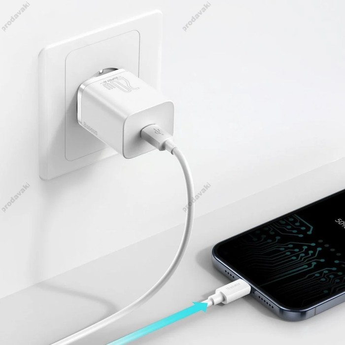Мережевий зарядний пристрій Baseus Super Si Quick Charger 20W White CCSUP-B02