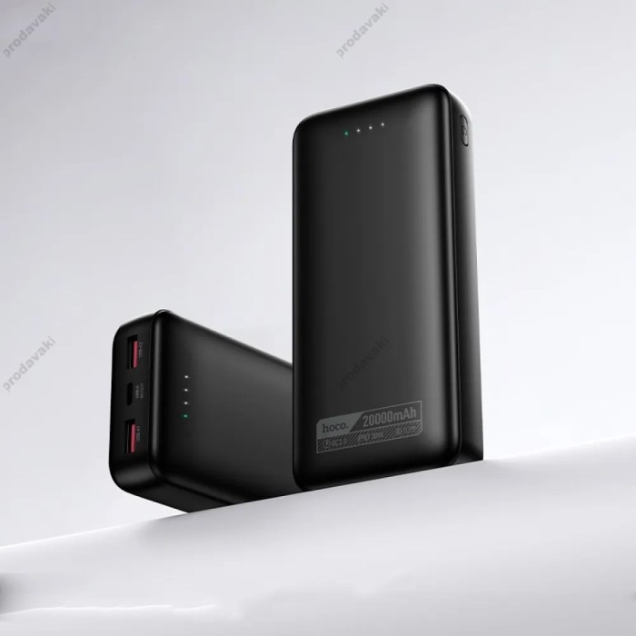Повербанк портативний акумулятор Power bank Hoco DB130 Tridentis fully compatible power PD30W 20000 mAh Black
