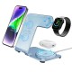 Бездротова зарядка стенд Smart 3 in 1 Y91 15W blue