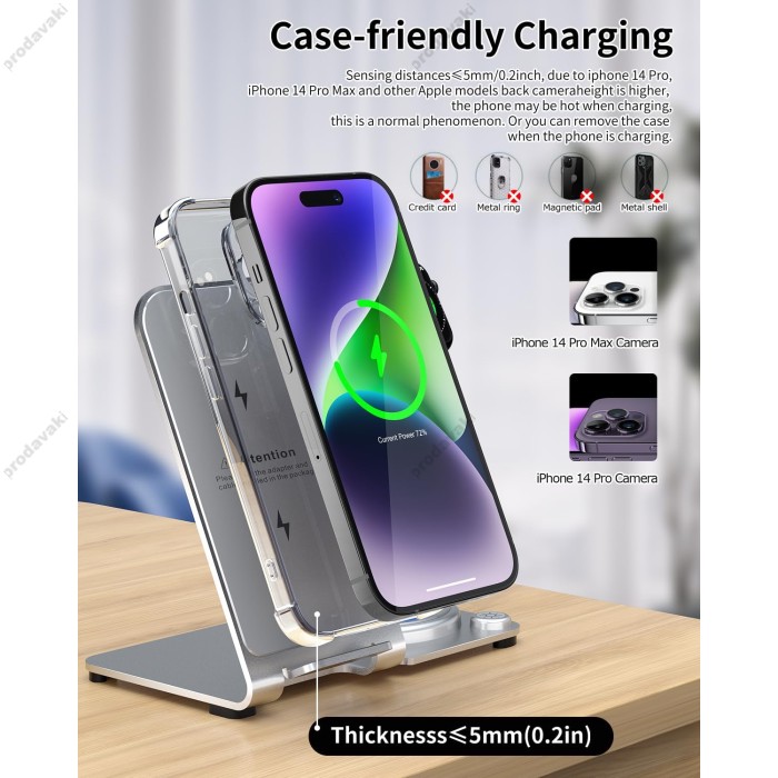 Бездротова зарядка стенд Smart 3 in 1 Y91 15W white