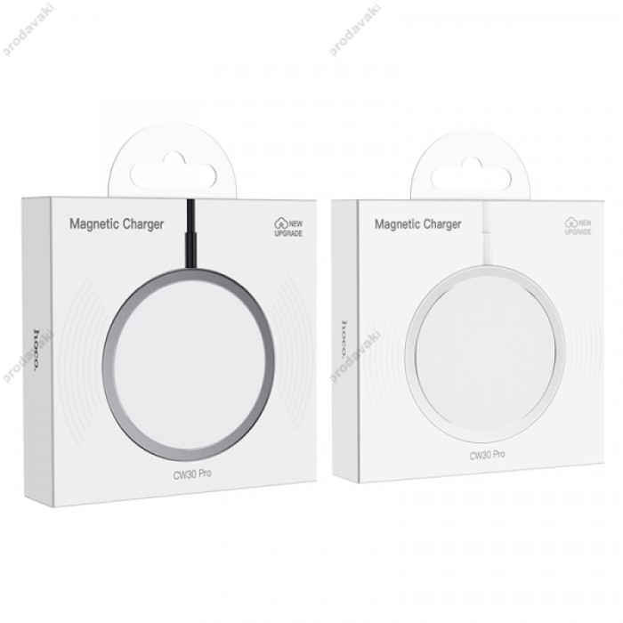 Бездротове ЗУ HOCO CW30 Pro Magnetic Wireless Fast Charger MagSafe/15W Metal Gray