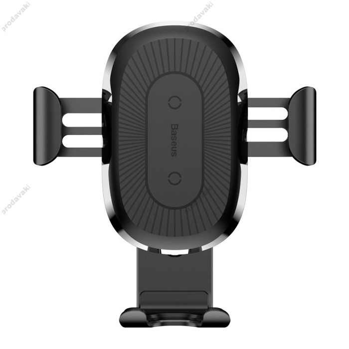 Автомобільний тримач із бездротовою зарядкою Baseus Gravity with wireless charger 10w Black WXYL-01