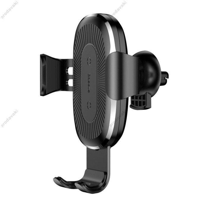 Автомобільний тримач із бездротовою зарядкою Baseus Gravity with wireless charger 10w Black WXYL-01