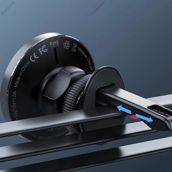 Автомобільний тримач із бездротовою зарядкою XO CX015 Magnetic car air outlet wireless charging Black