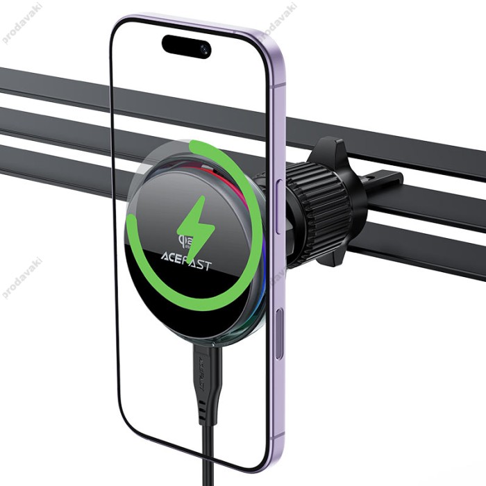 Автомобільний тримач ACEFAST D46 Qi2 MagSafe wireless charging car holder for air vent 25W Black