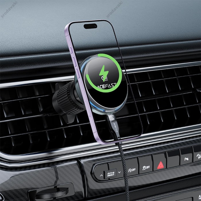 Автомобільний тримач ACEFAST D46 Qi2 MagSafe wireless charging car holder for air vent 25W Black