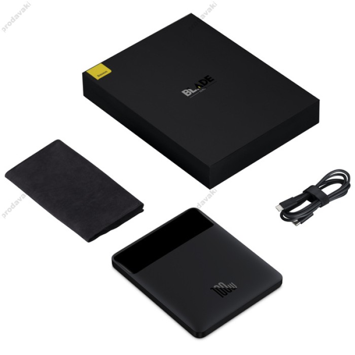 Повербанк портативний акумулятор Power bank Baseus Blade High Power Digital Display 100W 20000 mAh Black PPBL000201 / PPDGL-01