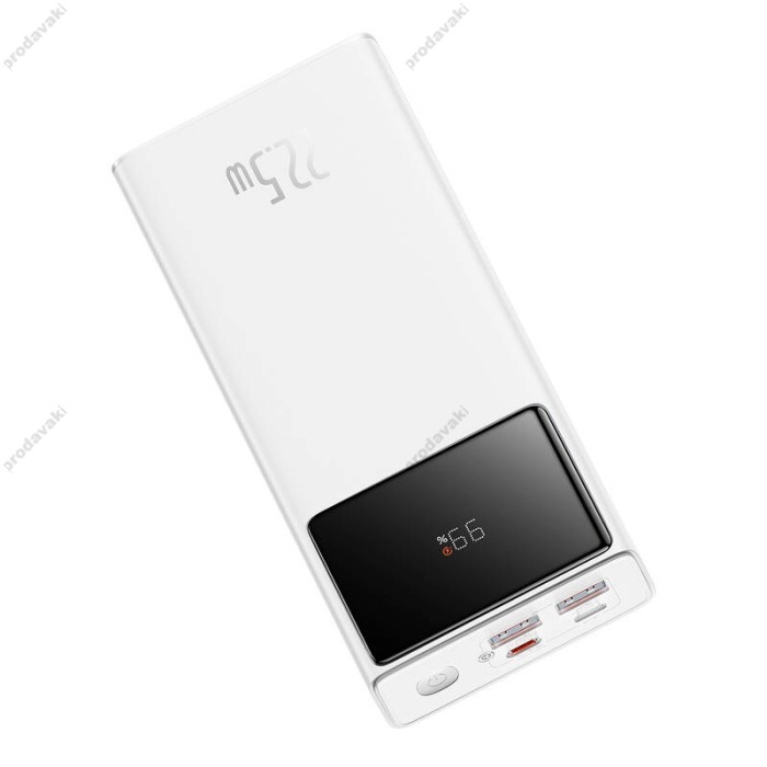 Повербанк портативний акумулятор Power bank Baseus Star-Lord Digital Display 22.5W 30000 mAh White PPXJ080102