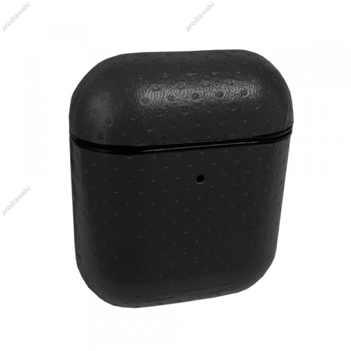 Чохол для AirPods 1/2 COW LEATHER CASE POINTS Black