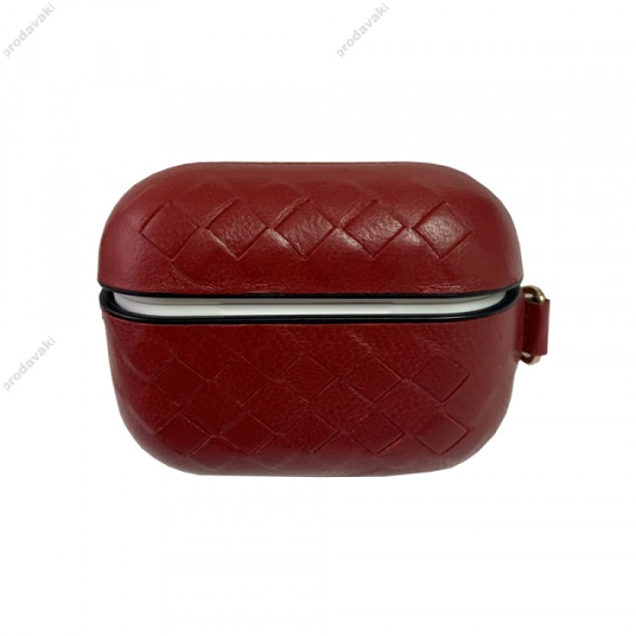 Чохол для AirPods PRO SHEEP LEATHER CASE WEAVING Red