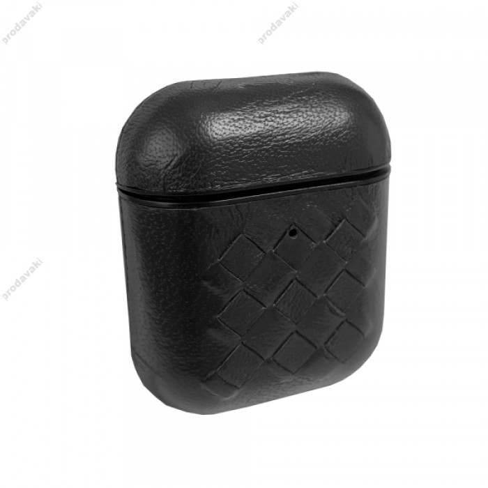 Чохол для AirPods 1/2 SHEEP LEATHER CASE WEAVING Black