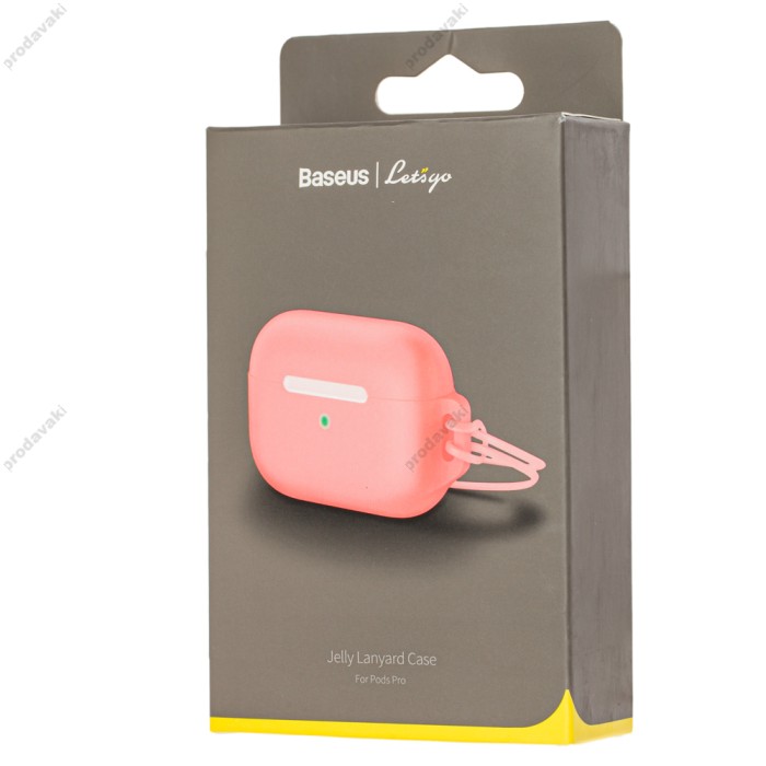 Чохол для AirPods Pro Baseus Let's Go Jelly Lanyard Case рожевий