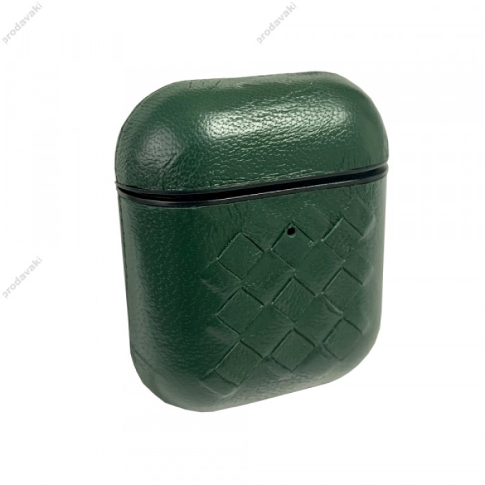Чохол для AirPods 1/2 SHEEP LEATHER CASE WEAVING Green