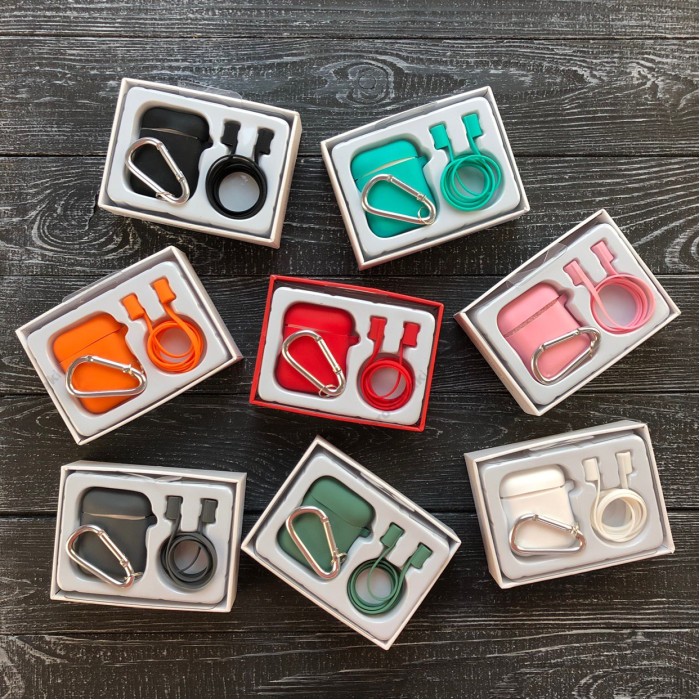 Чохол AirPods 1 / 2 Case Protection Ultra Slim (+Карабін + Стропи + Magnet)