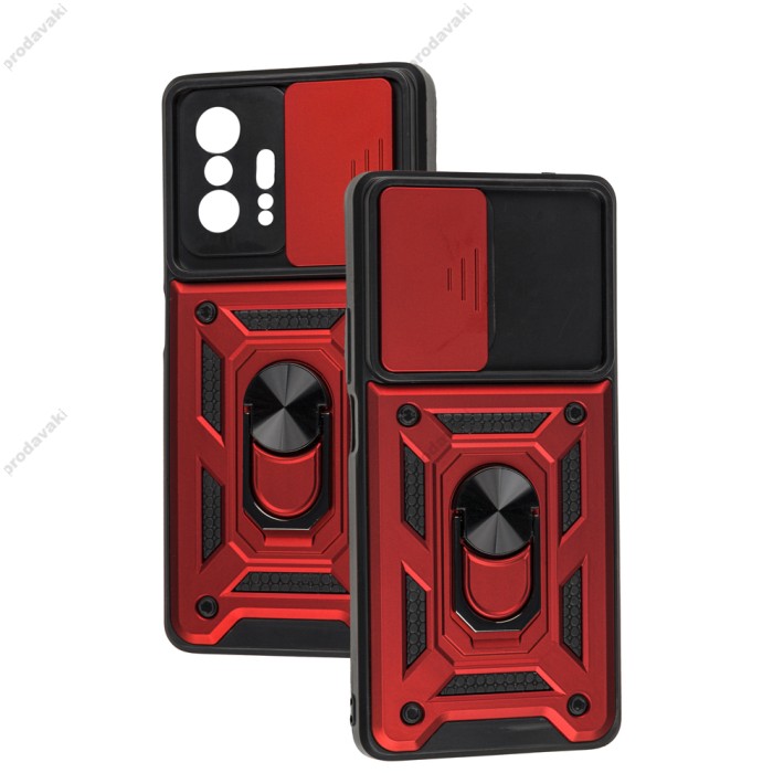 Чохол для Xiaomi 11T Serge Ring Armor ударостійкий червоний