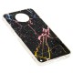 Чохол для Xiaomi Redmi Note 9T Marble блискітки чорний