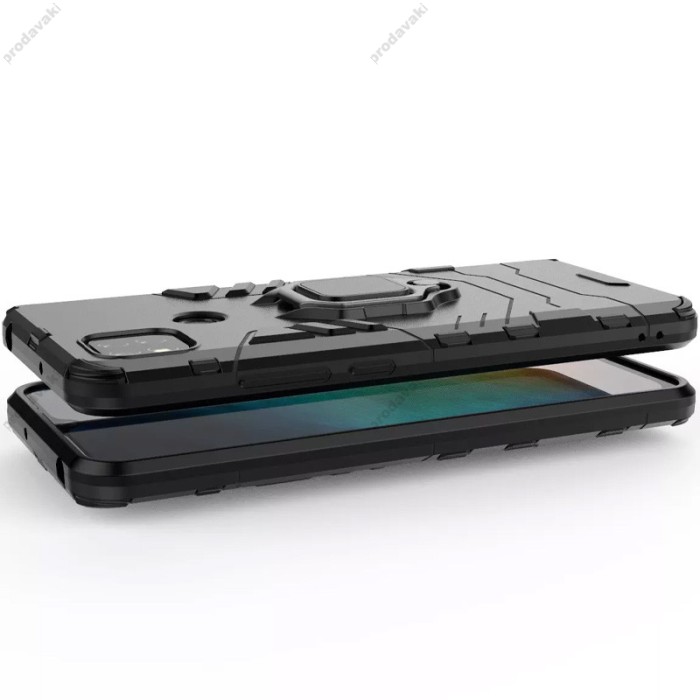 Чохол для Xiaomi Redmi 9C/10A Transformer Ring ударостійкий з кільцем чорний