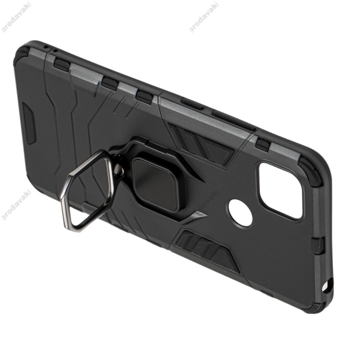 Чохол для Xiaomi Redmi 9C/10A Transformer Ring ударостійкий з кільцем чорний