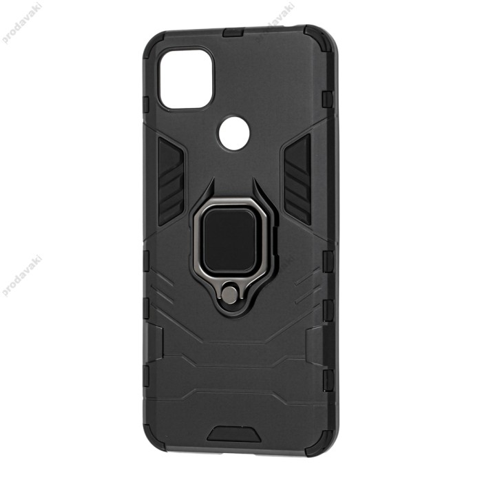 Чохол для Xiaomi Redmi 9C/10A Transformer Ring ударостійкий з кільцем чорний
