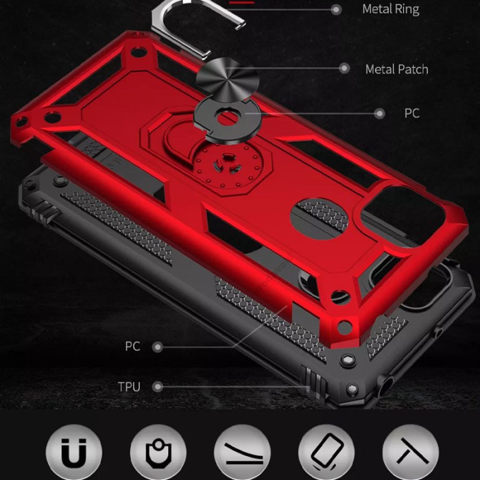 Чохол для Xiaomi Redmi 9C / 10A Serge Ring ударостійкий бордовий