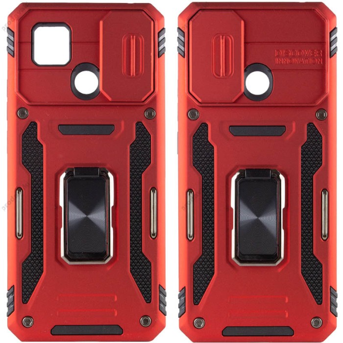 Чохол для Xiaomi Redmi 9C/10A Camshield Army Ring червоний