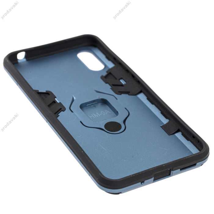Чохол для Xiaomi Redmi 9A Transformer Ring ударостійкий з кільцем сірий