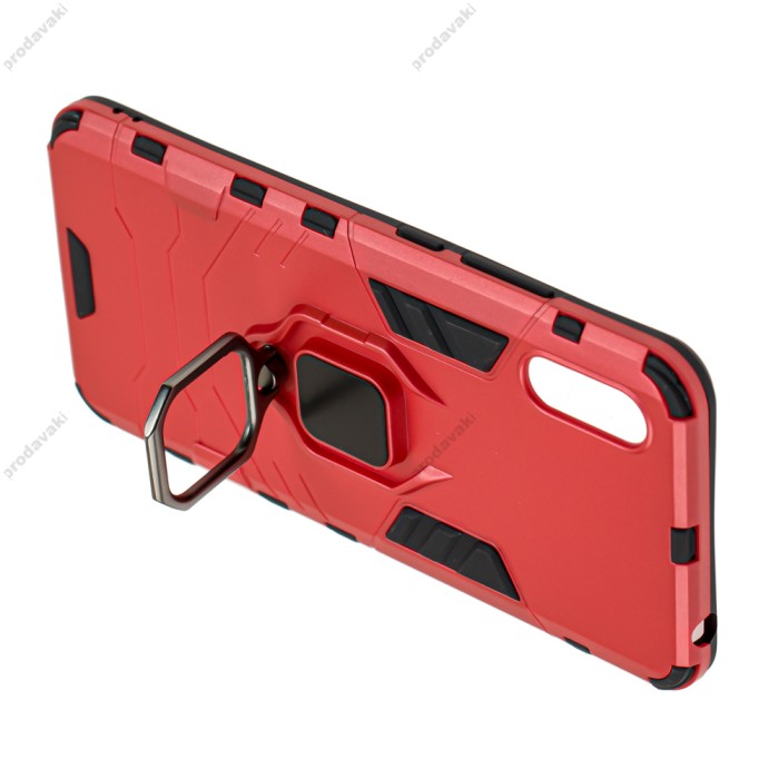Чохол для Xiaomi Redmi 9A Transformer Ring ударостійкий з кільцем червоний