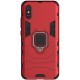 Чохол для Xiaomi Redmi 9A Transformer Ring ударостійкий з кільцем червоний