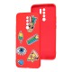 Чохол для Xiaomi Redmi 9 Wave Fancy color style / red