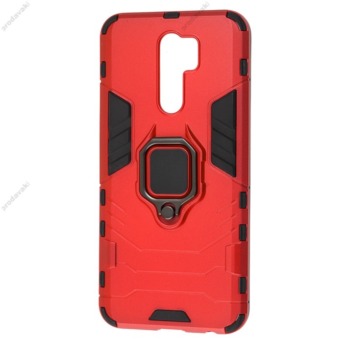 Чохол для Xiaomi Redmi 9 Transformer Ring ударостійкий з кільцем червоний