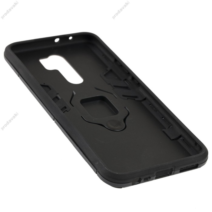 Чохол для Xiaomi Redmi 9 Transformer Ring ударостійкий з кільцем чорний