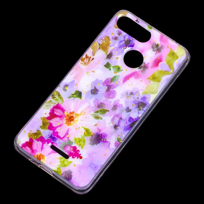Чохол для Xiaomi Redmi 6 Flowers Confetti "рожево-фіолетові квіти"