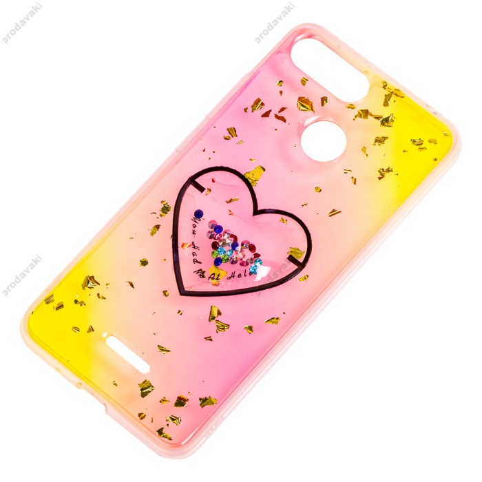 Чохол для Xiaomi Redmi 6 Multi confetti жовтий "Серце"