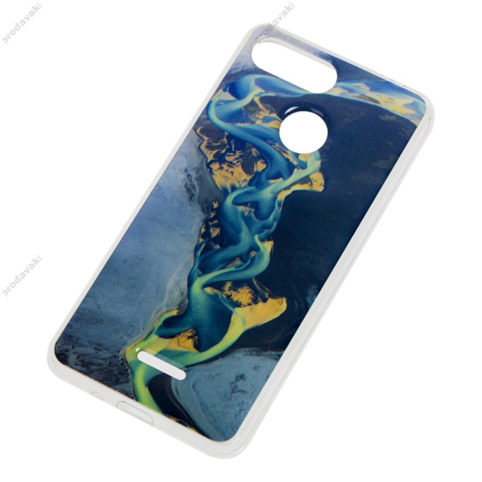 Чохол для Xiaomi Redmi 6 Marble біло-блакитний