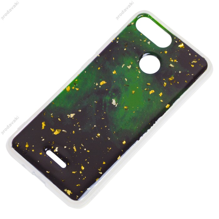 Чохол для Xiaomi Redmi 6 Art confetti "темно-зелений"