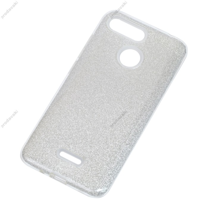 Чохол для Xiaomi Redmi 6 Shining Glitter з блискітками сріблястий