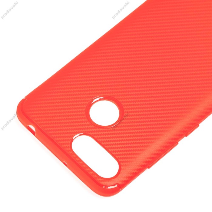Чохол для Xiaomi Redmi 6 Carbon червоний