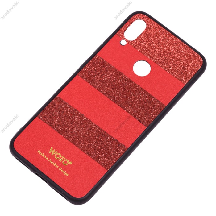 Чохол для Xiaomi Redmi Note 7 woto з блискітками червоний